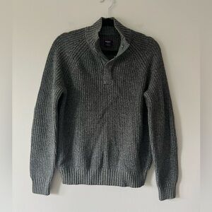 UNTUCKit Bowman Gray Ribbed Quarter-Snap Sweater Men’s Medium